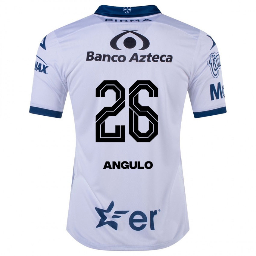 Hombre Camiseta Brayan Angulo #26 Blanco 1ª Equipación 2023/24 La Camisa Chile