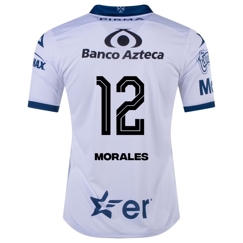 Hombre Camiseta Karla Morales #12 Blanco 1ª Equipación 2023/24 La Camisa Chile