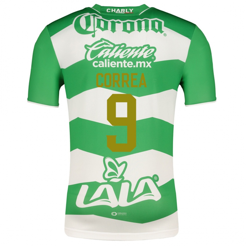Hombre Camiseta Javier Correa #9 Verde 1ª Equipación 2023/24 La Camisa Chile