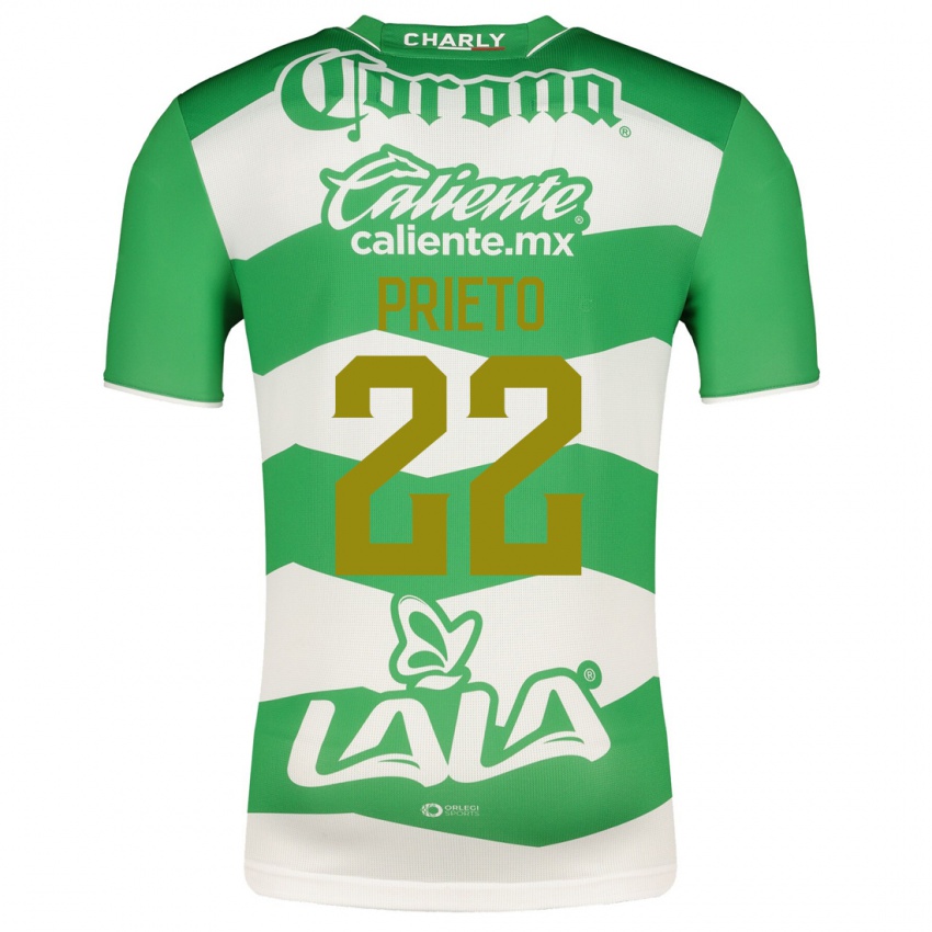 Hombre Camiseta Ronaldo Prieto #22 Verde 1ª Equipación 2023/24 La Camisa Chile