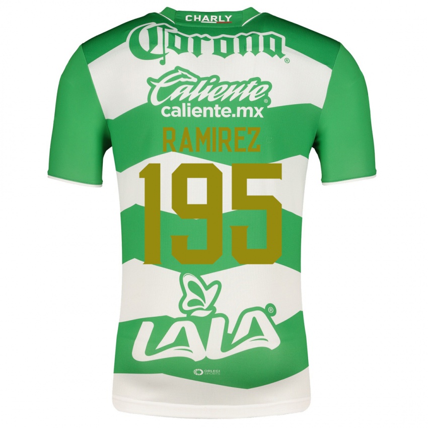 Hombre Camiseta Jesús Ramírez #195 Verde 1ª Equipación 2023/24 La Camisa Chile