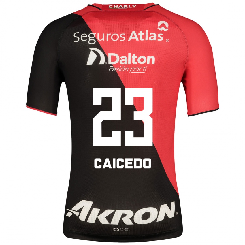 Hombre Camiseta Jordy Caicedo #23 Negro 1ª Equipación 2023/24 La Camisa Chile