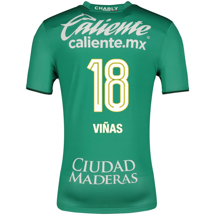 Hombre Camiseta Federico Viñas #18 Verde 1ª Equipación 2023/24 La Camisa Chile