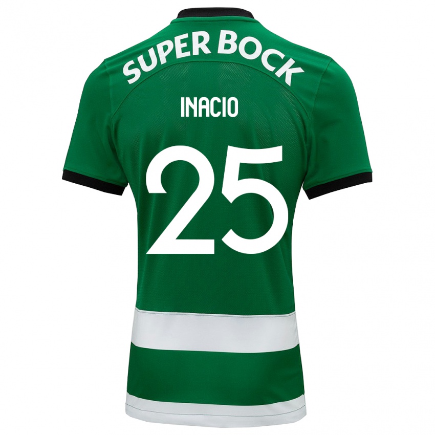 Hombre Camiseta Goncalo Inacio #25 Verde 1ª Equipación 2023/24 La Camisa Chile