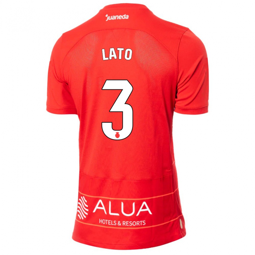 Hombre Camiseta Toni Lato #3 Rojo 1ª Equipación 2023/24 La Camisa Chile