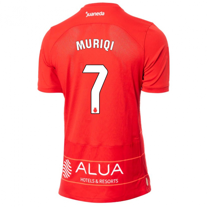 Hombre Camiseta Vedat Muriqi #7 Rojo 1ª Equipación 2023/24 La Camisa Chile