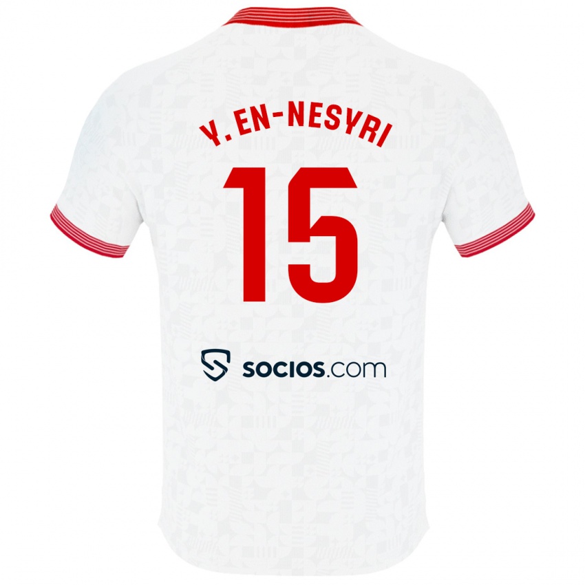 Hombre Camiseta Youssef En-Nesyri #15 Blanco 1ª Equipación 2023/24 La Camisa Chile