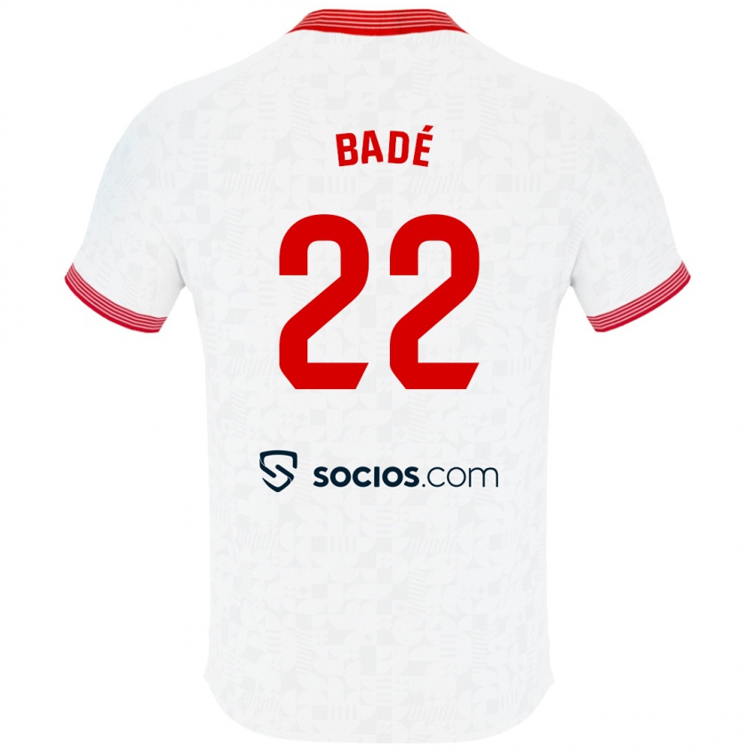 Hombre Camiseta Loic Bade #22 Blanco 1ª Equipación 2023/24 La Camisa Chile