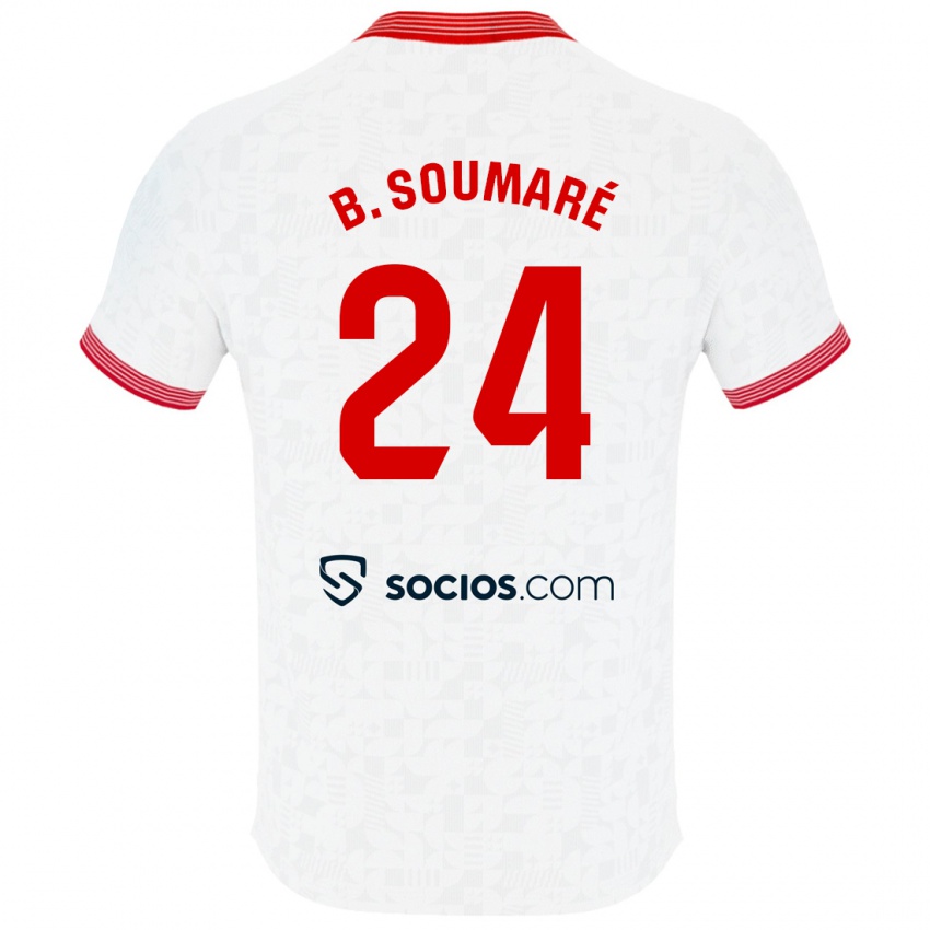 Hombre Camiseta Boubakary Soumare #24 Blanco 1ª Equipación 2023/24 La Camisa Chile