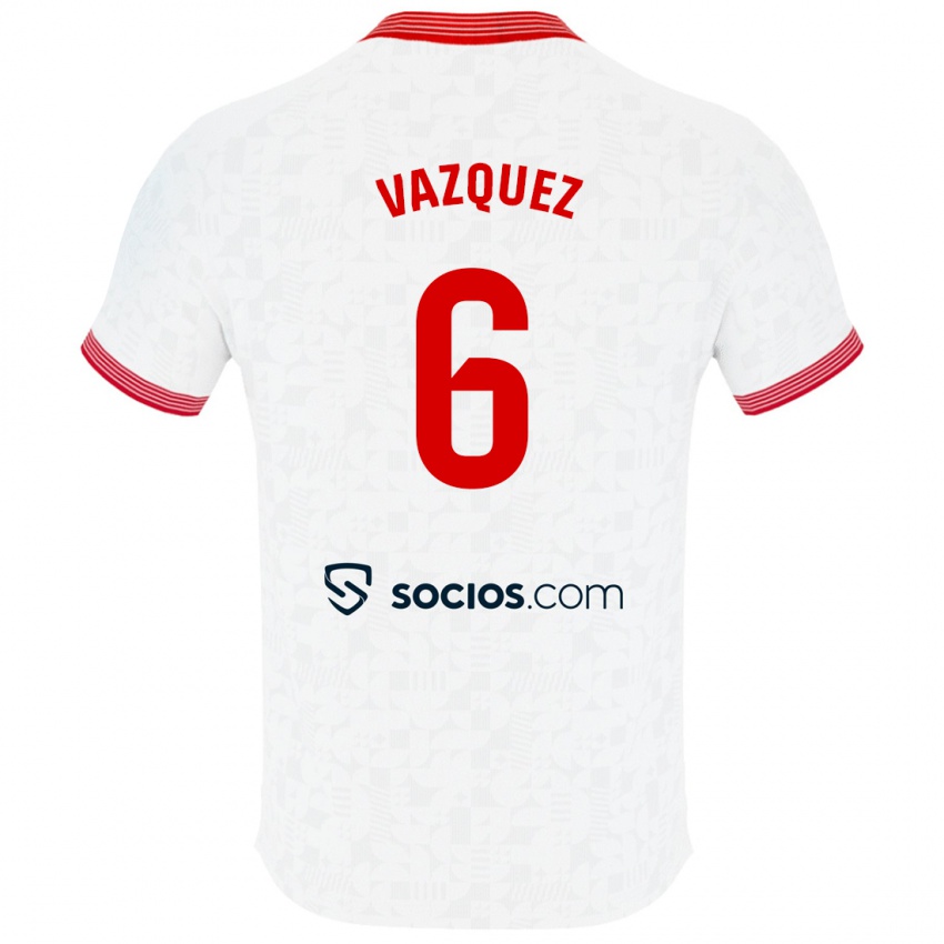 Hombre Camiseta Manolo Vazquez #6 Blanco 1ª Equipación 2023/24 La Camisa Chile