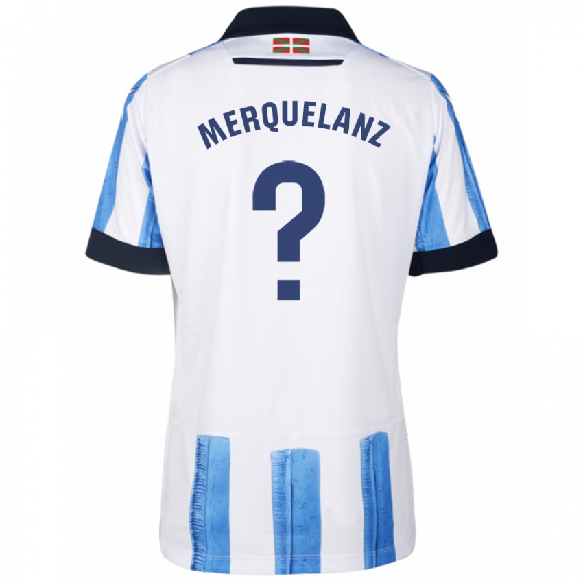 Hombre Camiseta Martin Merquelanz #0 Azul Blanco 1ª Equipación 2023/24 La Camisa Chile