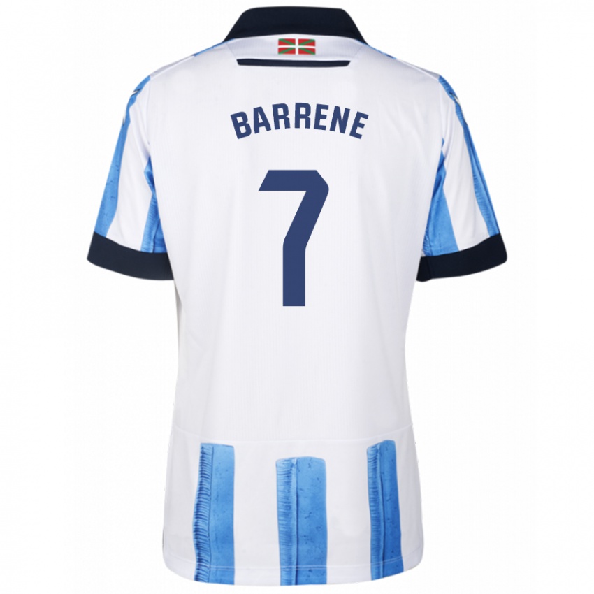 Hombre Camiseta Ander Barrenetxea #7 Azul Blanco 1ª Equipación 2023/24 La Camisa Chile