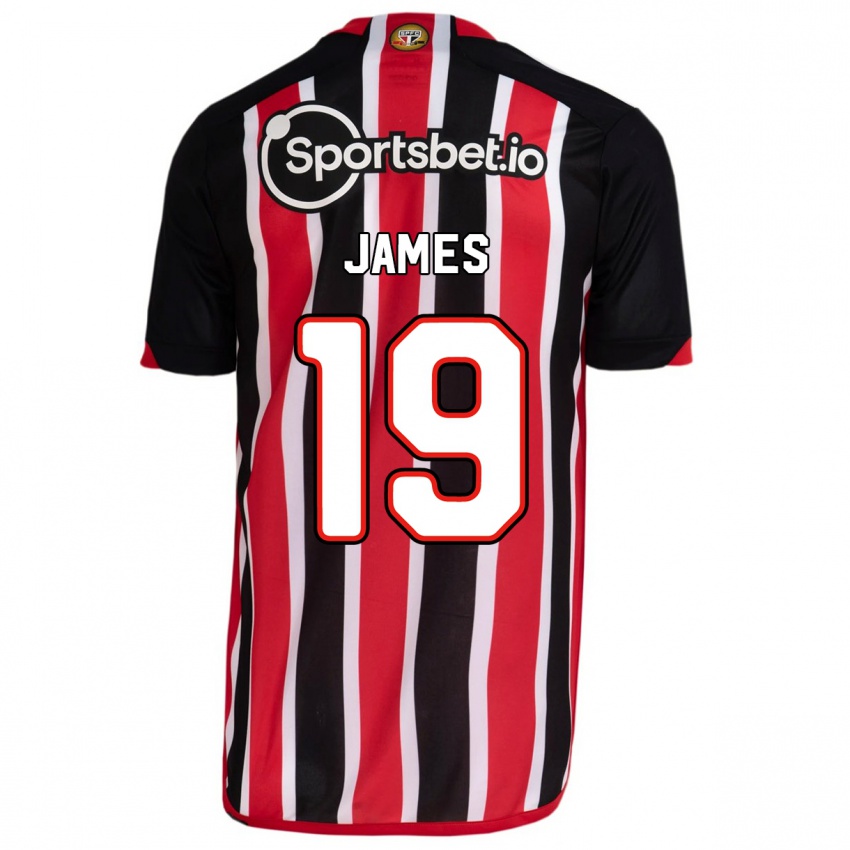 Hombre Camiseta James Rodriguez #19 Azul Rojo 2ª Equipación 2023/24 La Camisa Chile