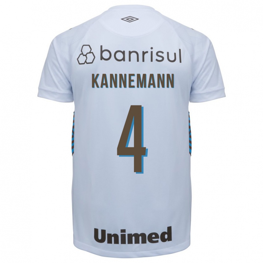 Hombre Camiseta Walter Kannemann #4 Blanco 2ª Equipación 2023/24 La Camisa Chile