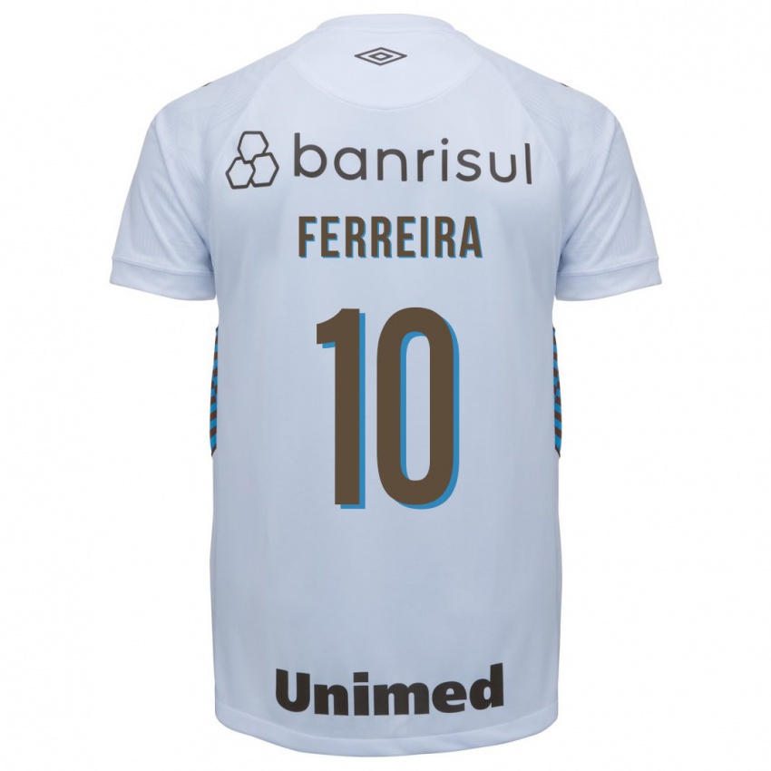 Hombre Camiseta Ferreira #10 Blanco 2ª Equipación 2023/24 La Camisa Chile