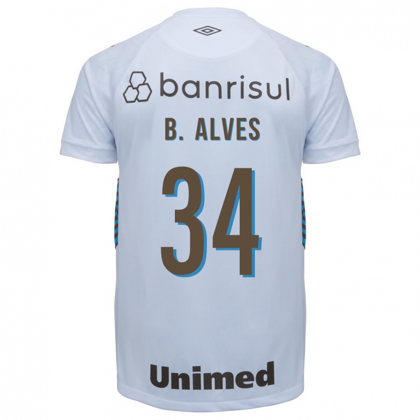 Hombre Camiseta Bruno Alves #34 Blanco 2ª Equipación 2023/24 La Camisa Chile