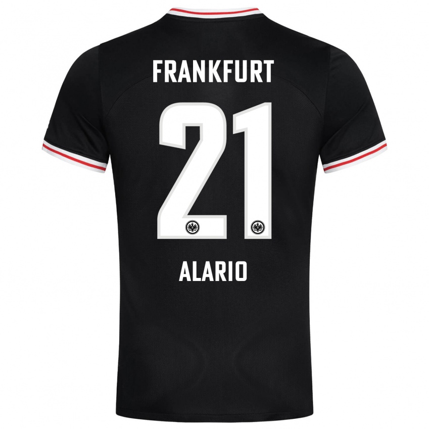 Hombre Camiseta Lucas Alario #21 Negro 2ª Equipación 2023/24 La Camisa Chile