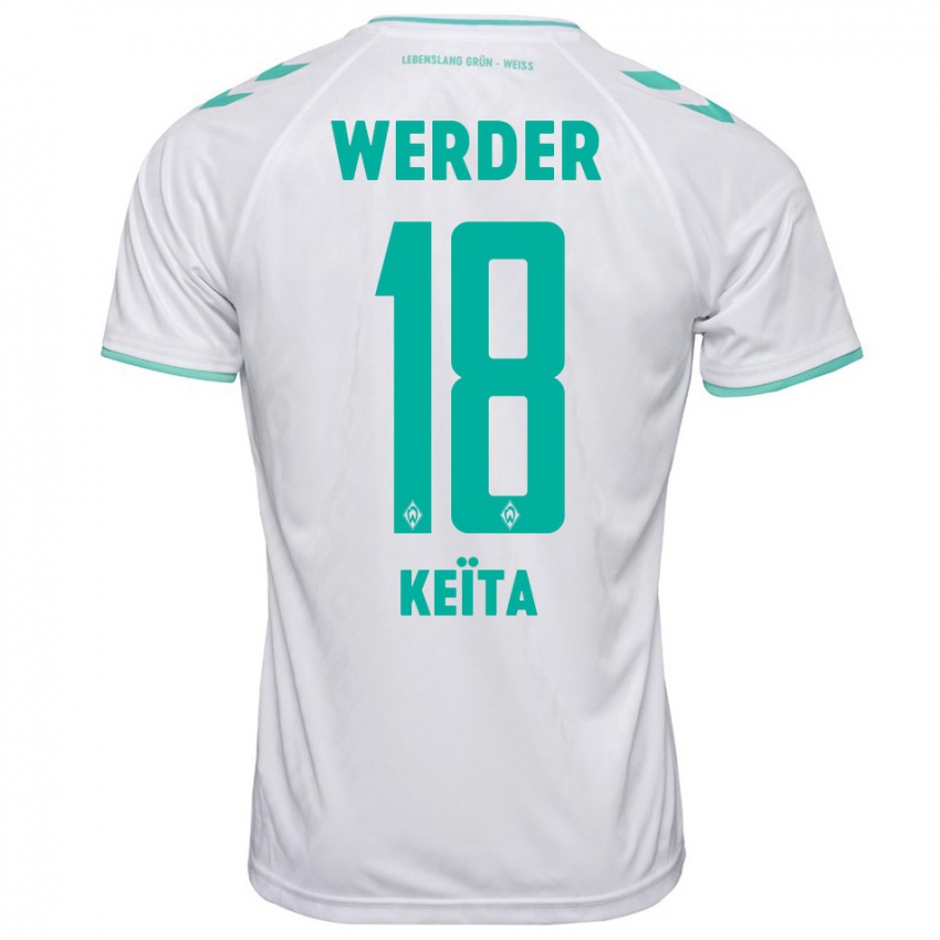 Hombre Camiseta Naby Keïta #18 Blanco 2ª Equipación 2023/24 La Camisa Chile