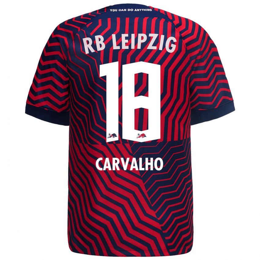 Hombre Camiseta Fabio Carvalho #18 Azul Rojo 2ª Equipación 2023/24 La Camisa Chile