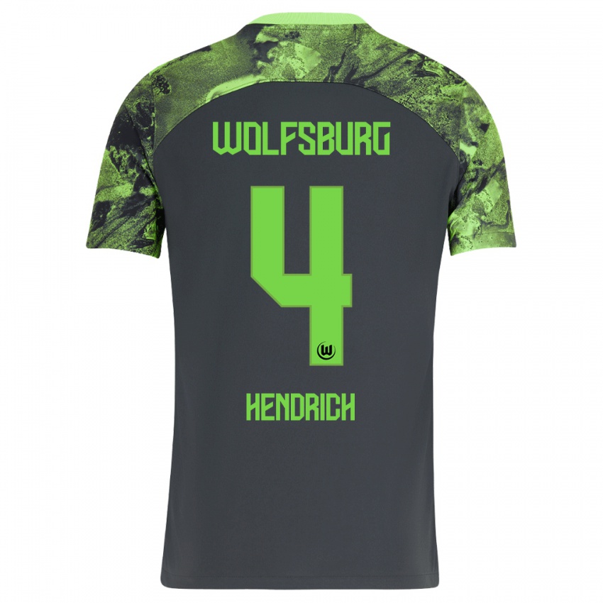 Hombre Camiseta Kathrin Hendrich #4 Gris Oscuro 2ª Equipación 2023/24 La Camisa Chile