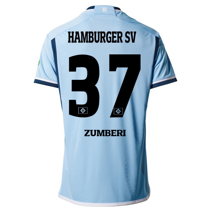 Hombre Camiseta Valon Zumberi #37 Azul 2ª Equipación 2023/24 La Camisa Chile