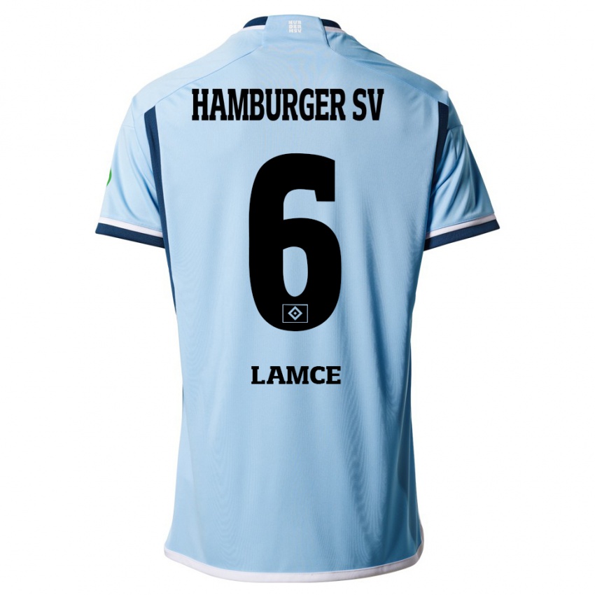 Hombre Camiseta Benjamin Lamce #6 Azul 2ª Equipación 2023/24 La Camisa Chile