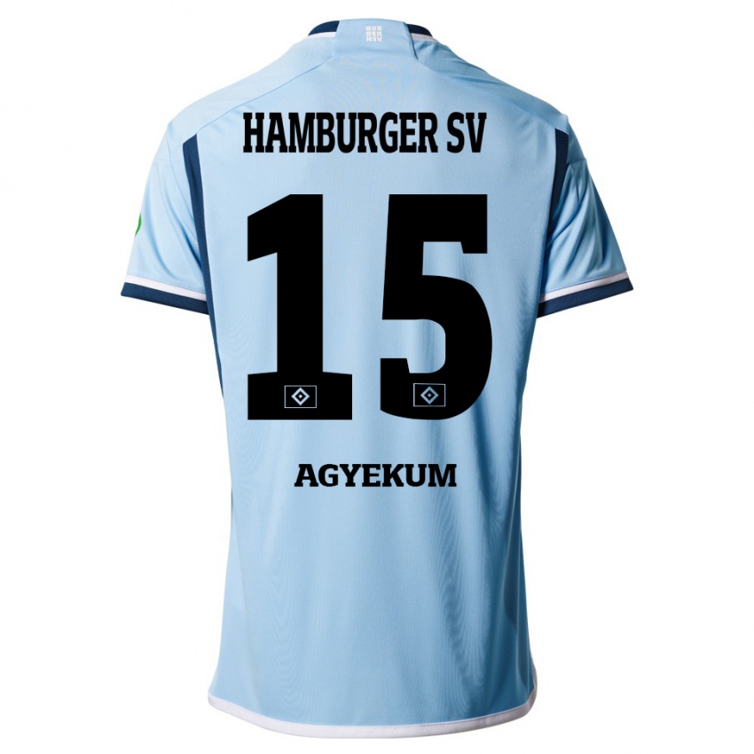 Hombre Camiseta Joel Agyekum #15 Azul 2ª Equipación 2023/24 La Camisa Chile