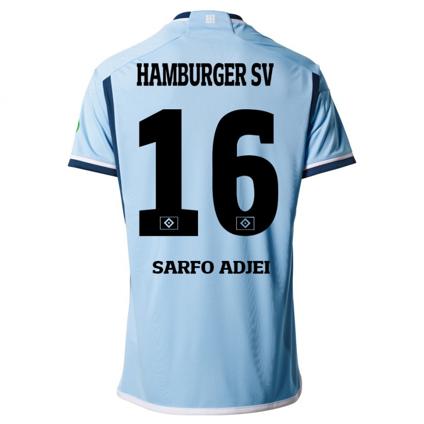 Hombre Camiseta Maximilian Sarfo-Adjei #16 Azul 2ª Equipación 2023/24 La Camisa Chile