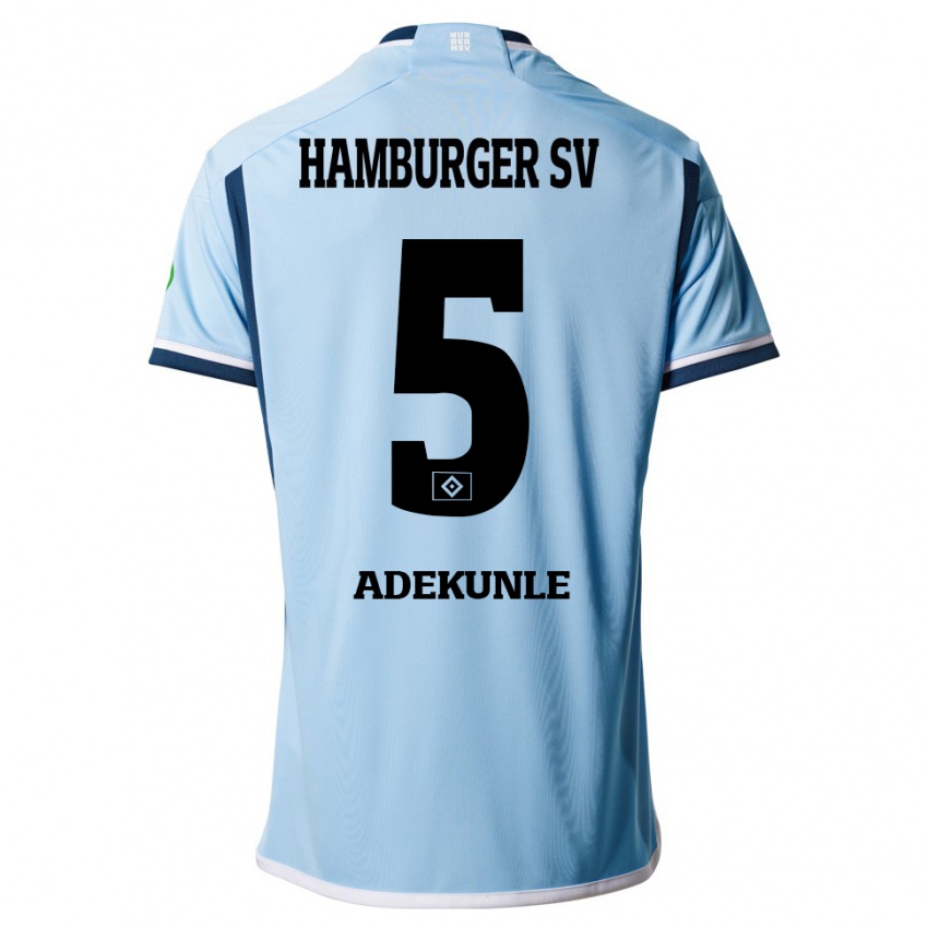 Hombre Camiseta Noah Adekunle #5 Azul 2ª Equipación 2023/24 La Camisa Chile