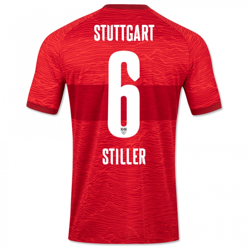 Hombre Camiseta Angelo Stiller #6 Rojo 2ª Equipación 2023/24 La Camisa Chile