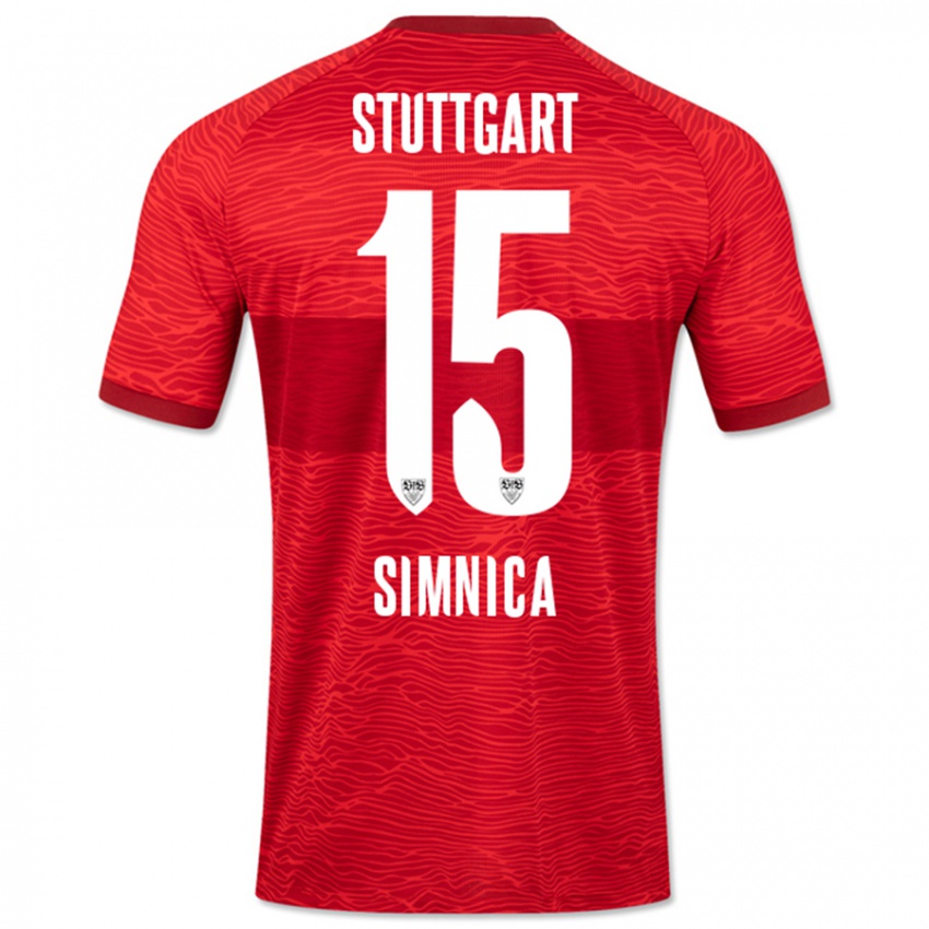 Hombre Camiseta Luan Simnica #15 Rojo 2ª Equipación 2023/24 La Camisa Chile