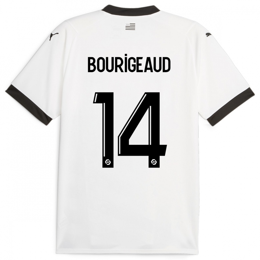 Hombre Camiseta Benjamin Bourigeaud #14 Blanco 2ª Equipación 2023/24 La Camisa Chile