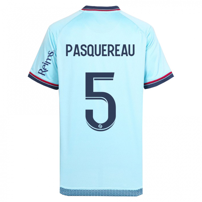 Hombre Camiseta Julie Pasquereau #5 Cielo Azul 2ª Equipación 2023/24 La Camisa Chile