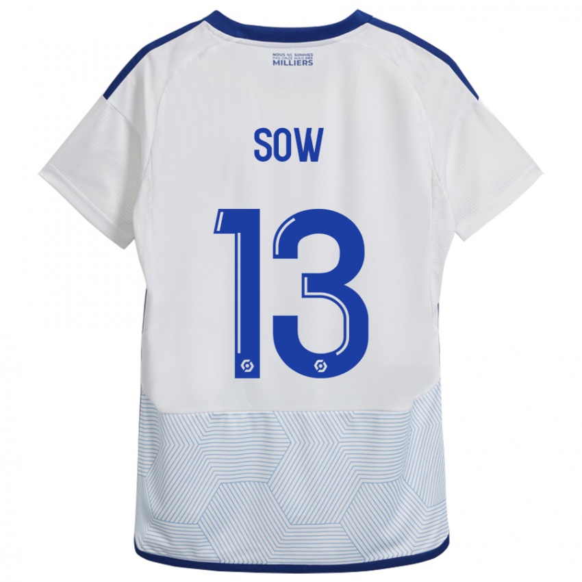 Hombre Camiseta Saïdou Sow #13 Blanco 2ª Equipación 2023/24 La Camisa Chile