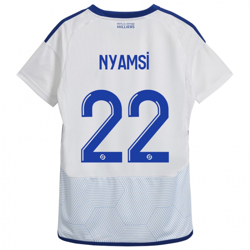 Hombre Camiseta Gerzino Nyamsi #22 Blanco 2ª Equipación 2023/24 La Camisa Chile