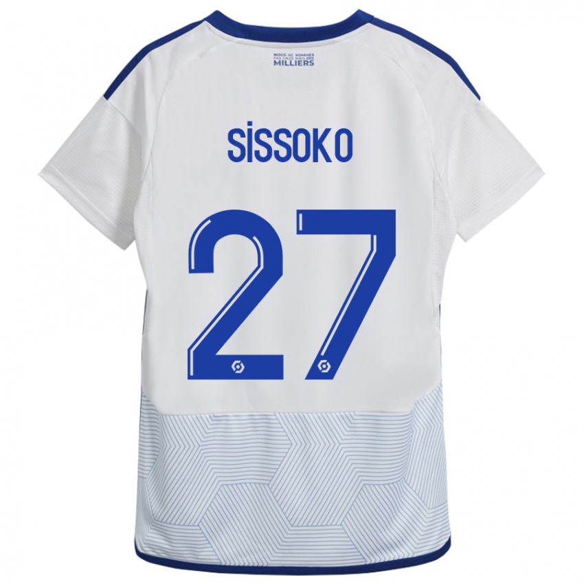 Hombre Camiseta Ibrahima Sissoko #27 Blanco 2ª Equipación 2023/24 La Camisa Chile