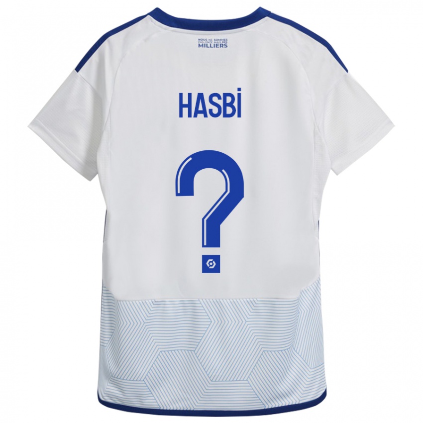 Hombre Camiseta Walid Hasbi #0 Blanco 2ª Equipación 2023/24 La Camisa Chile