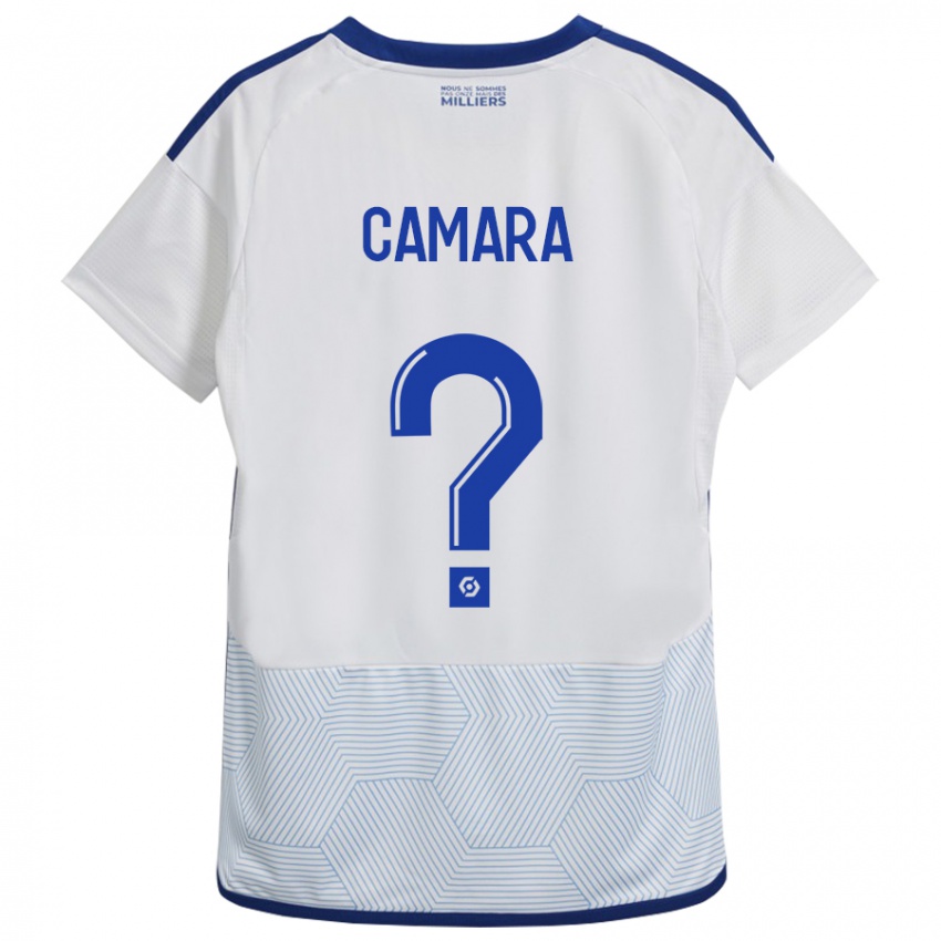 Hombre Camiseta Alseny Camara #0 Blanco 2ª Equipación 2023/24 La Camisa Chile