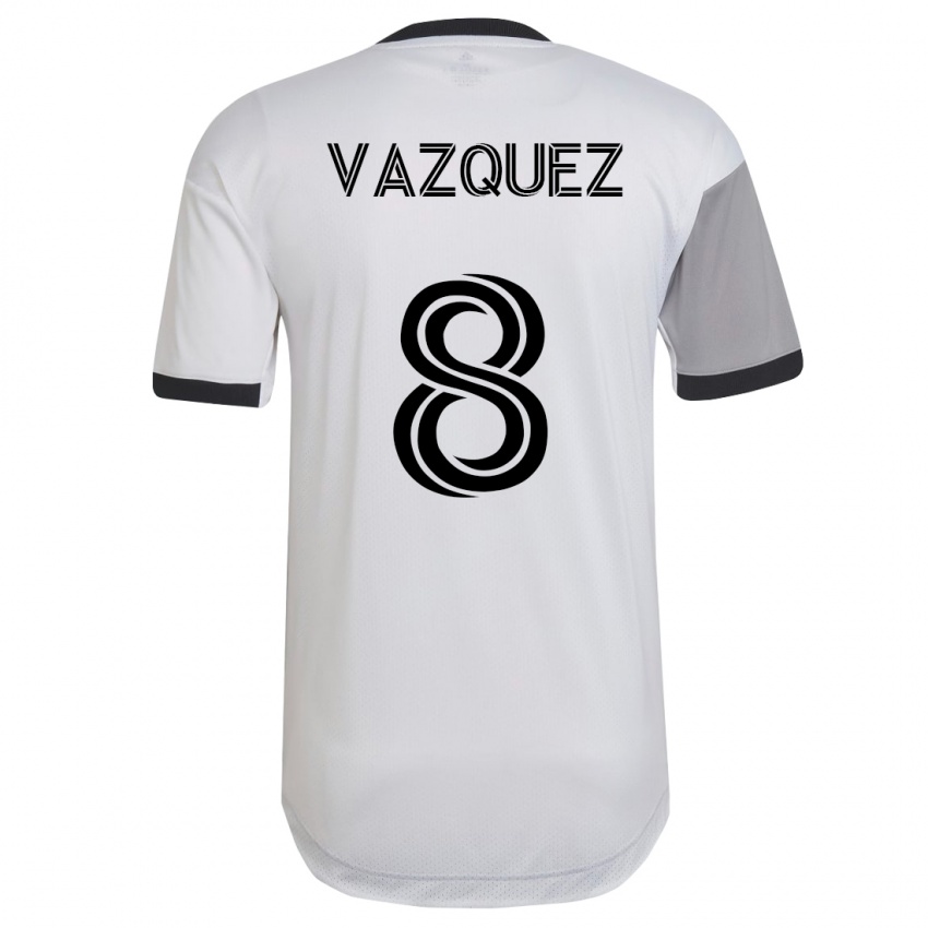 Hombre Camiseta Víctor Vázquez #8 Blanco 2ª Equipación 2023/24 La Camisa Chile