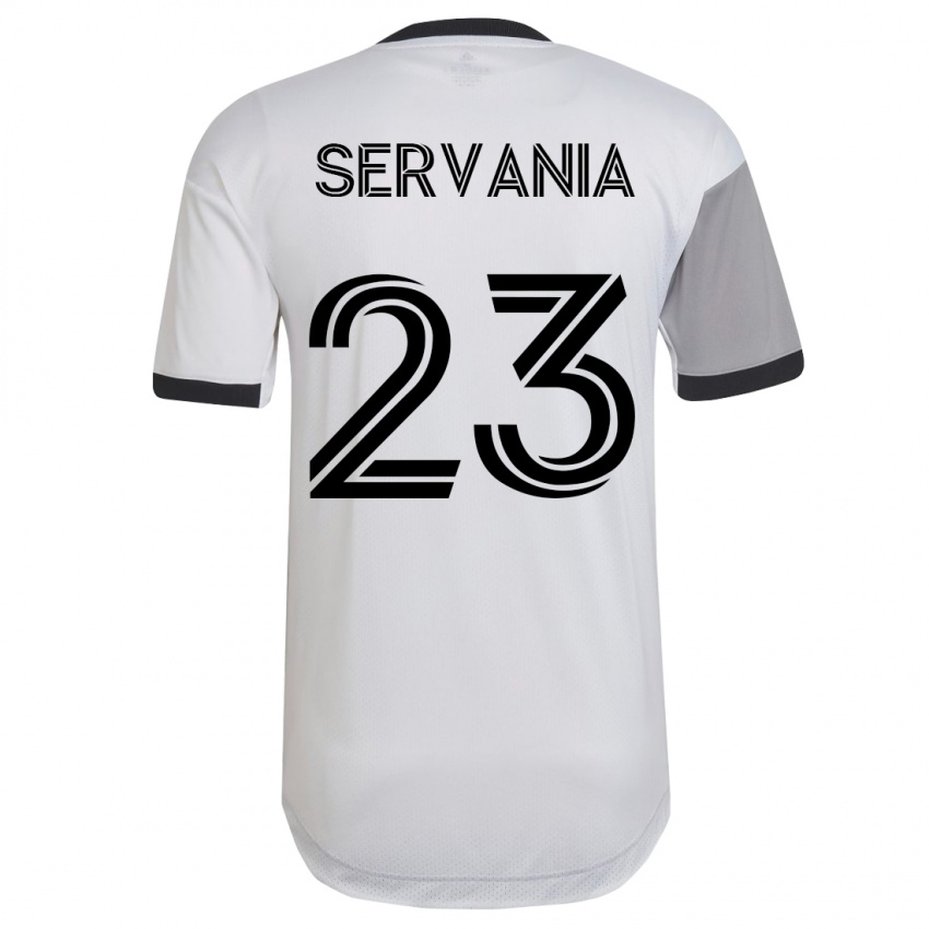 Hombre Camiseta Brandon Servania #23 Blanco 2ª Equipación 2023/24 La Camisa Chile