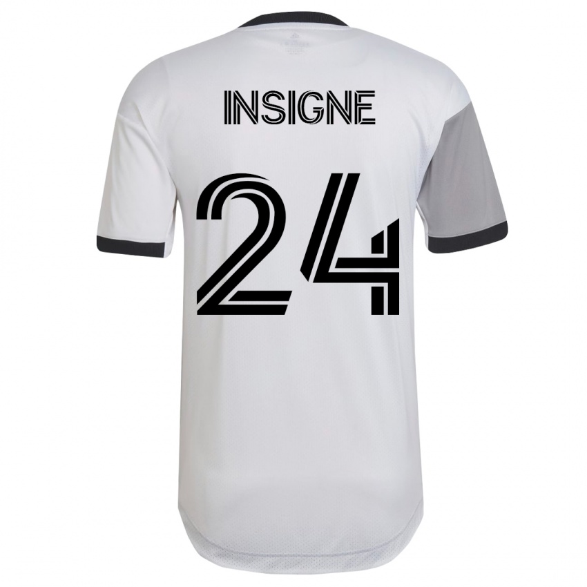 Hombre Camiseta Lorenzo Insigne #24 Blanco 2ª Equipación 2023/24 La Camisa Chile