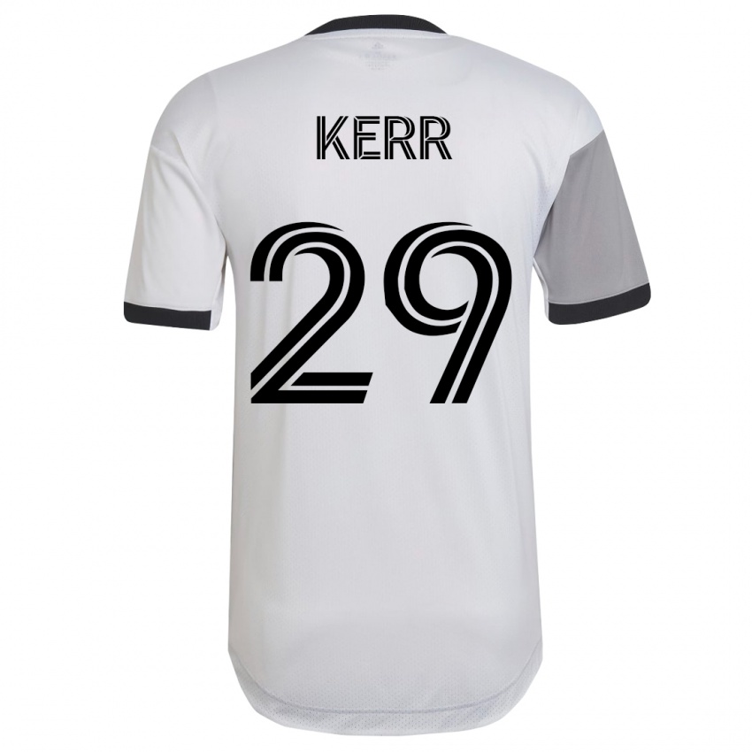 Hombre Camiseta Deandre Kerr #29 Blanco 2ª Equipación 2023/24 La Camisa Chile