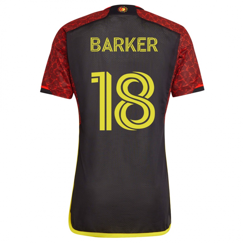 Hombre Camiseta Alicia Barker #18 Naranja 2ª Equipación 2023/24 La Camisa Chile