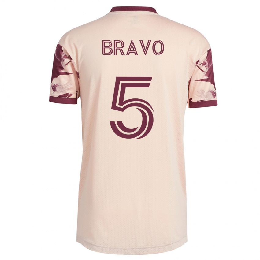Hombre Camiseta Claudio Bravo #5 Blanquecino 2ª Equipación 2023/24 La Camisa Chile