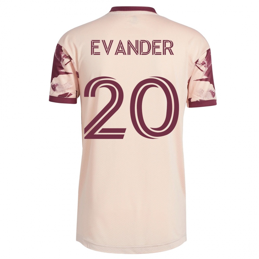 Hombre Camiseta Evander #20 Blanquecino 2ª Equipación 2023/24 La Camisa Chile