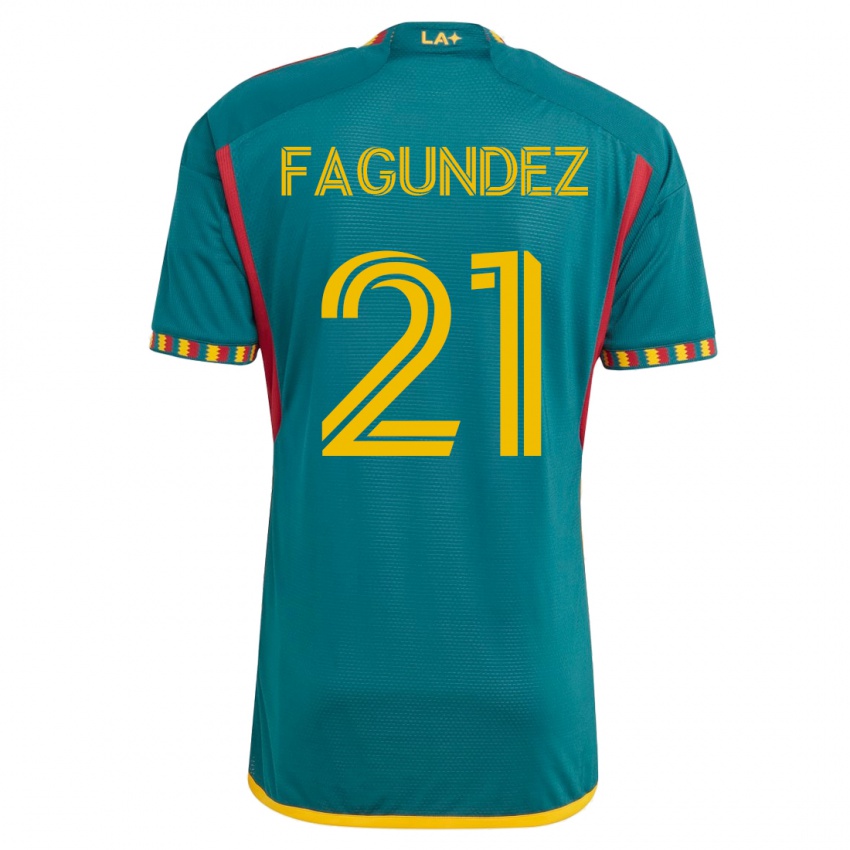 Hombre Camiseta Diego Fagúndez #21 Verde 2ª Equipación 2023/24 La Camisa Chile