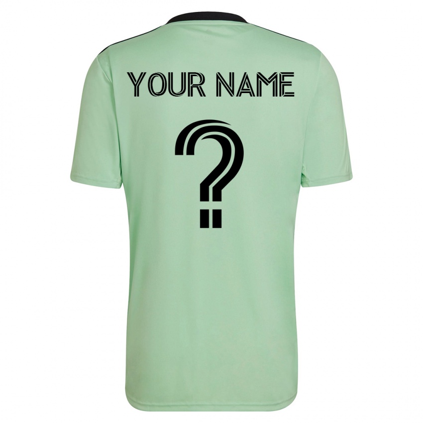 Hombre Camiseta Su Nombre #0 Verde Claro 2ª Equipación 2023/24 La Camisa Chile