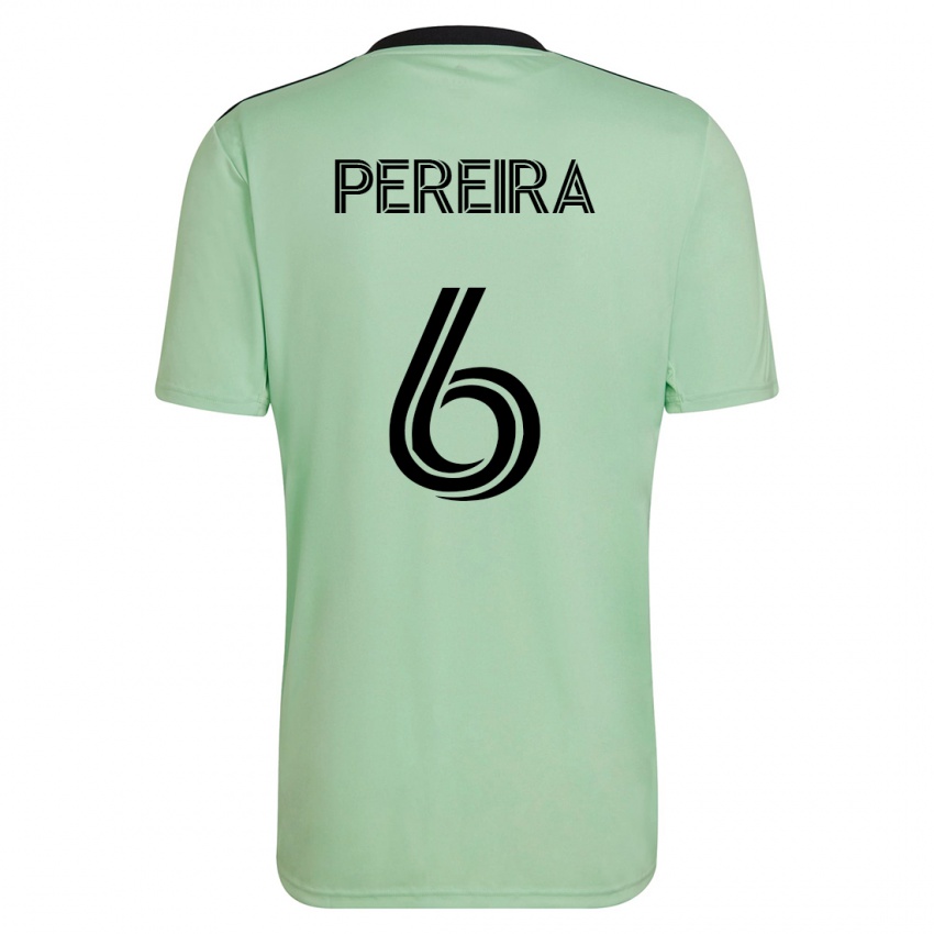 Hombre Camiseta Daniel Pereira #6 Verde Claro 2ª Equipación 2023/24 La Camisa Chile