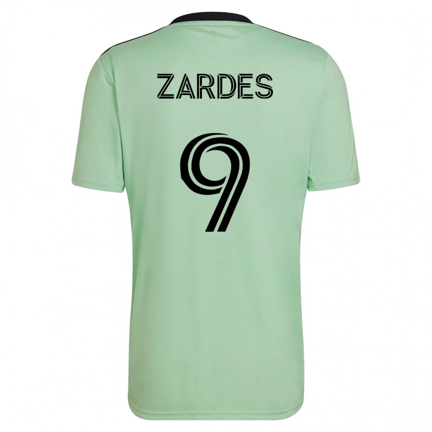 Hombre Camiseta Gyasi Zardes #9 Verde Claro 2ª Equipación 2023/24 La Camisa Chile
