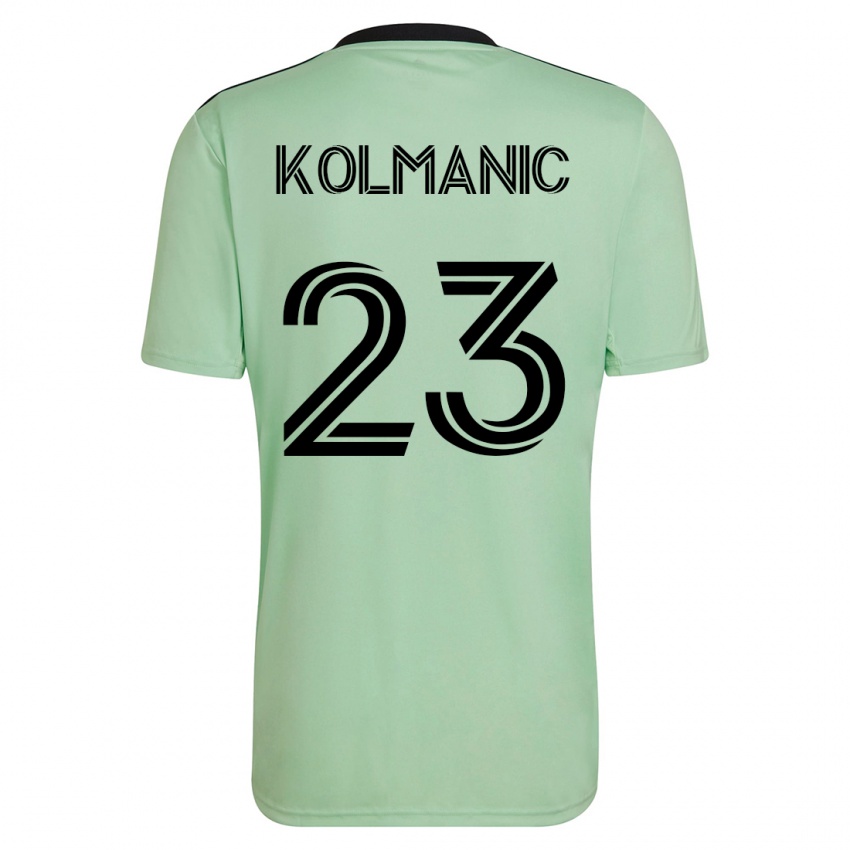Hombre Camiseta Zan Kolmanic #23 Verde Claro 2ª Equipación 2023/24 La Camisa Chile